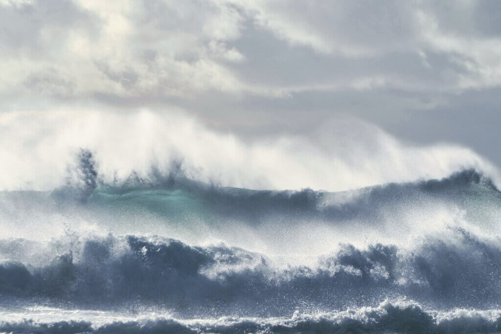 Waves crashing in a storm; Here are some hidden details in the flood of Noah